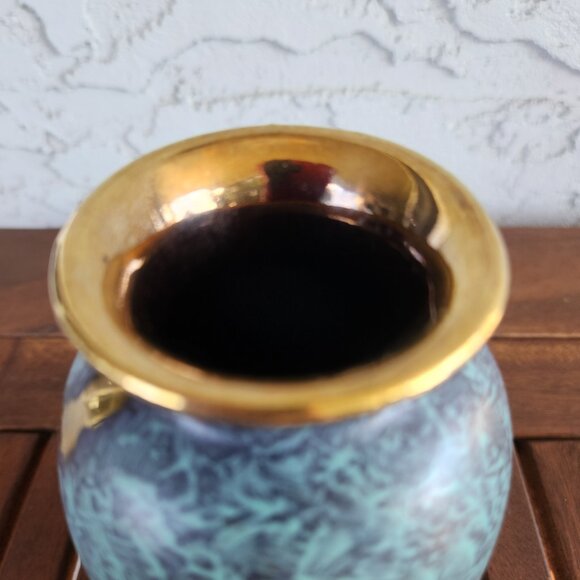 Vintage Jasba Keramik Vase 500/16 West Germany 1950s Jaspatina Glaze 6.5”, 16cm - Picture 6 of 7